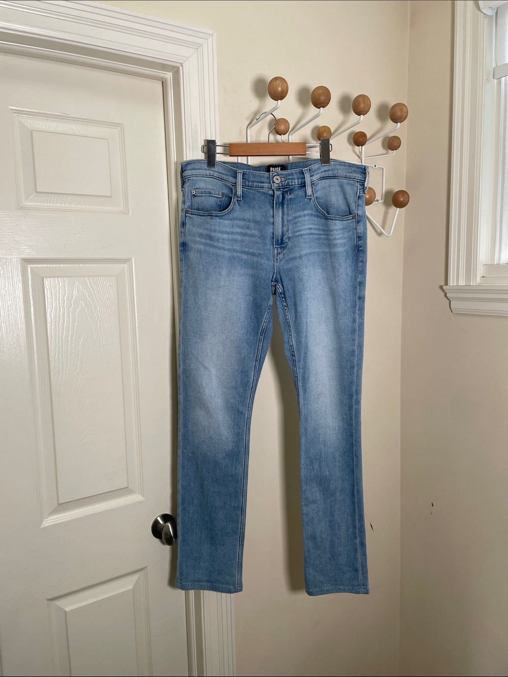 Paige - Classic Skinny  Slim Fit Lennox Denim Jeans - Blue  33x30